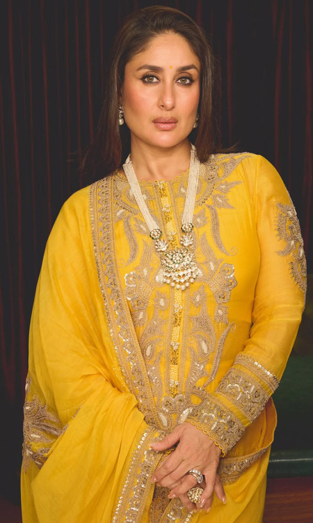 Kareena Kapoor Khan Radiates Festive Elegance in Stunning Yellow Traditional Look
