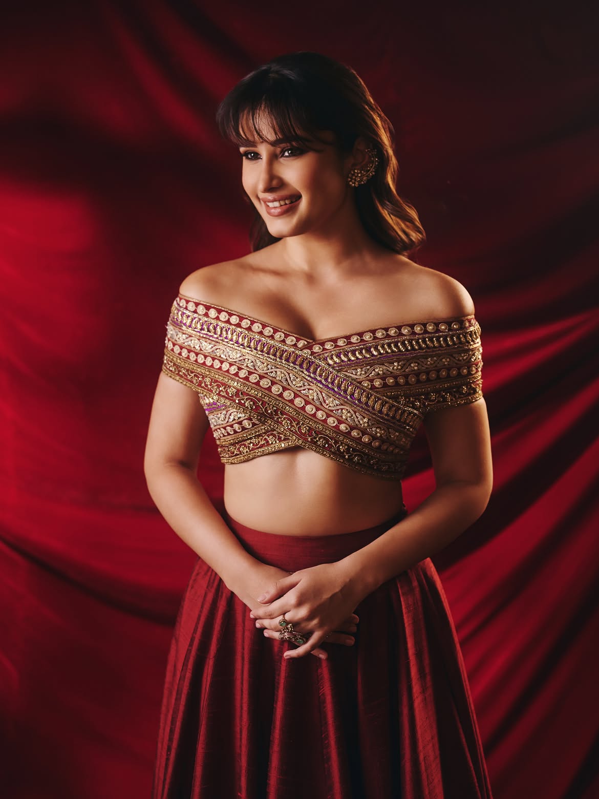 Rasha Thadanis Maroon Ethnic Look Is Pure Festive Elegance