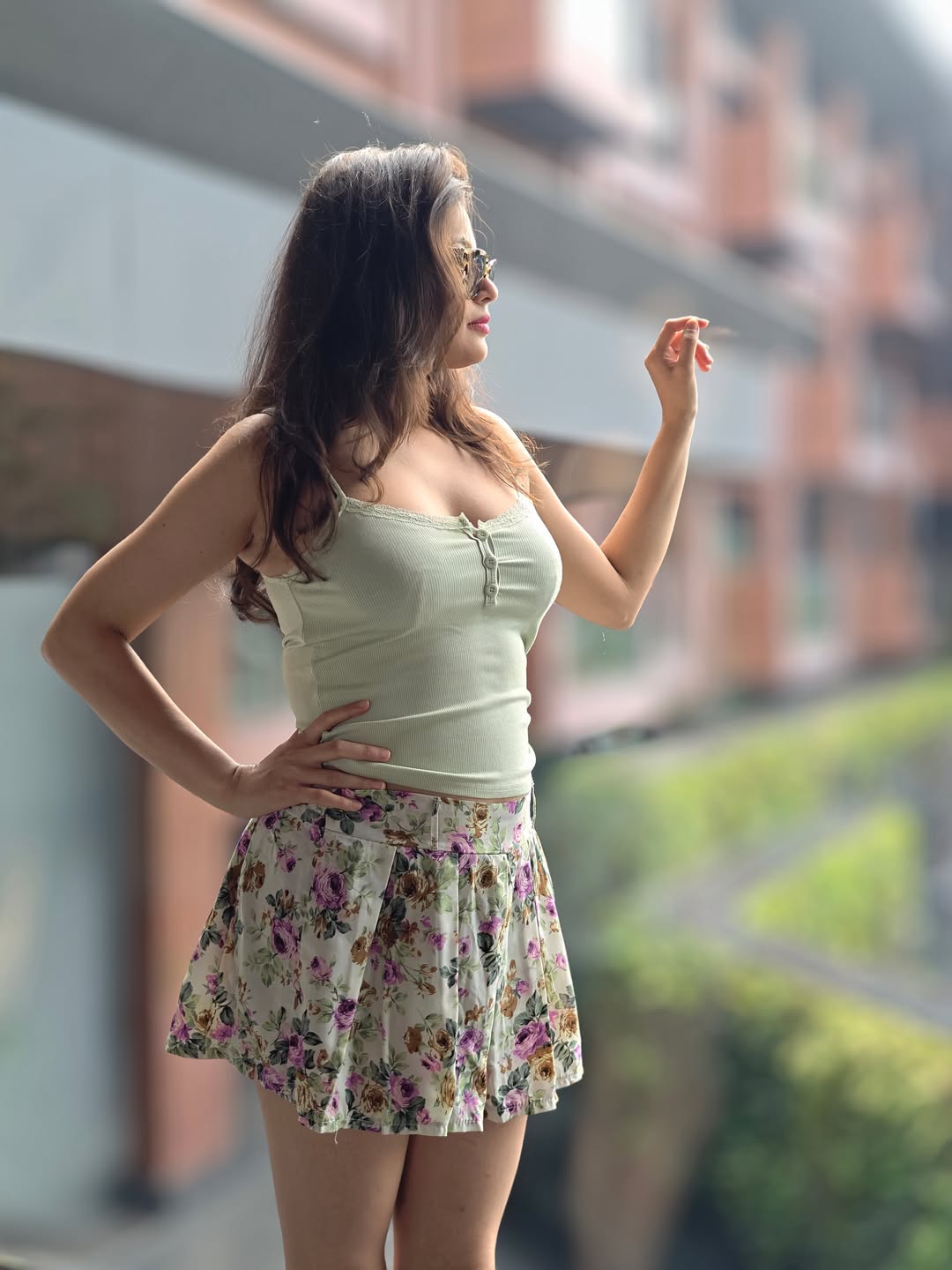 Sneha Ullal Turns Up the Heat in a Chic Black Floral Swimsuit in Goa