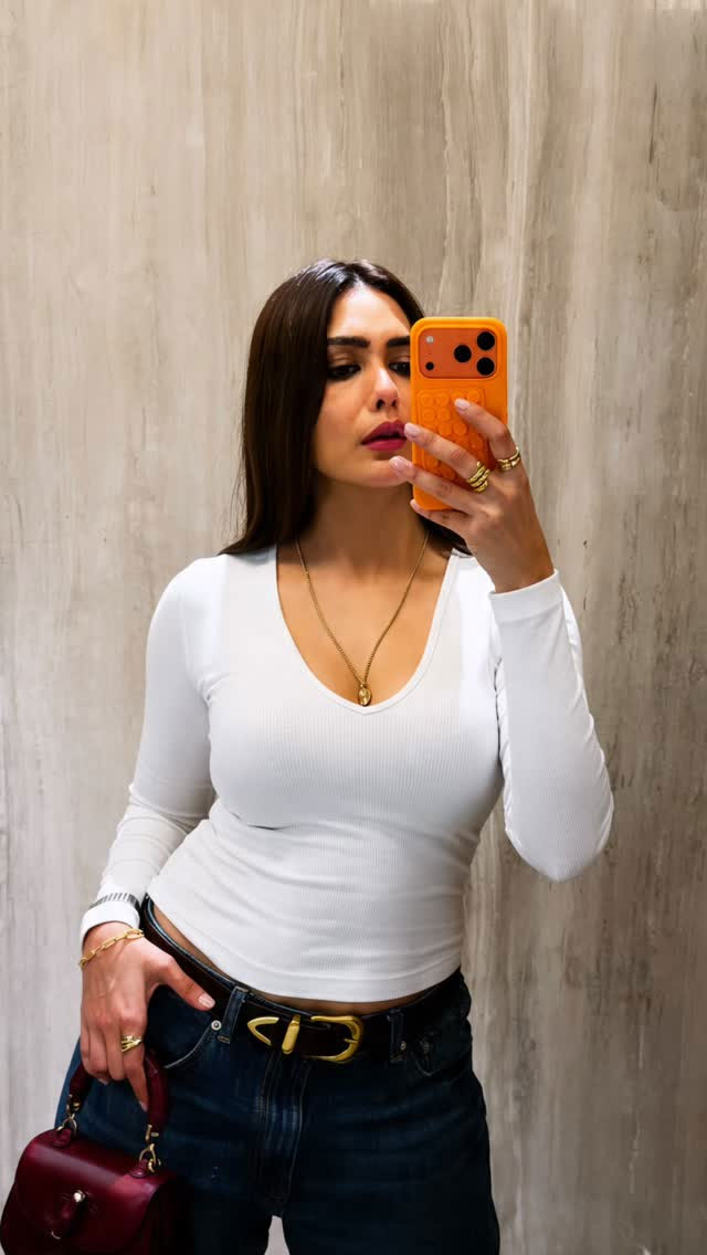 Mrunal Thakur Stuns in a Chic White Top