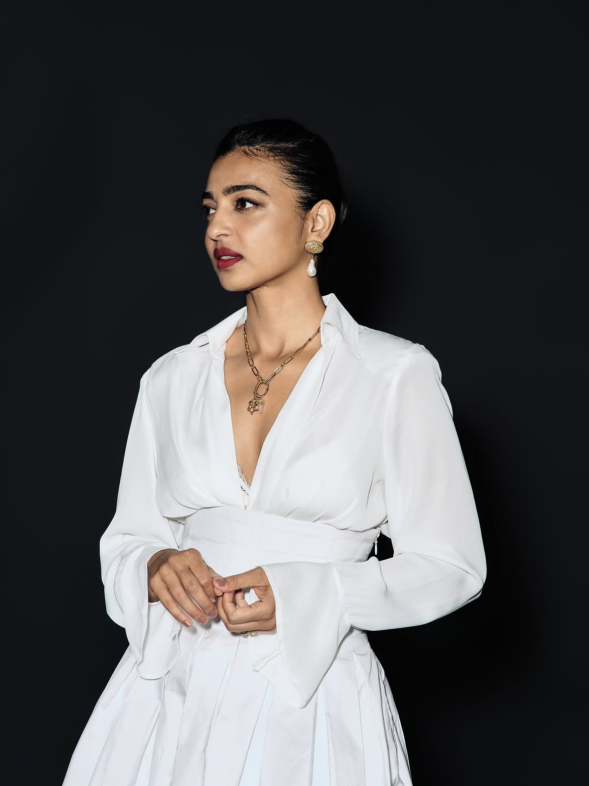 Radhika Aptes Chic Portrait Blends Classic Style