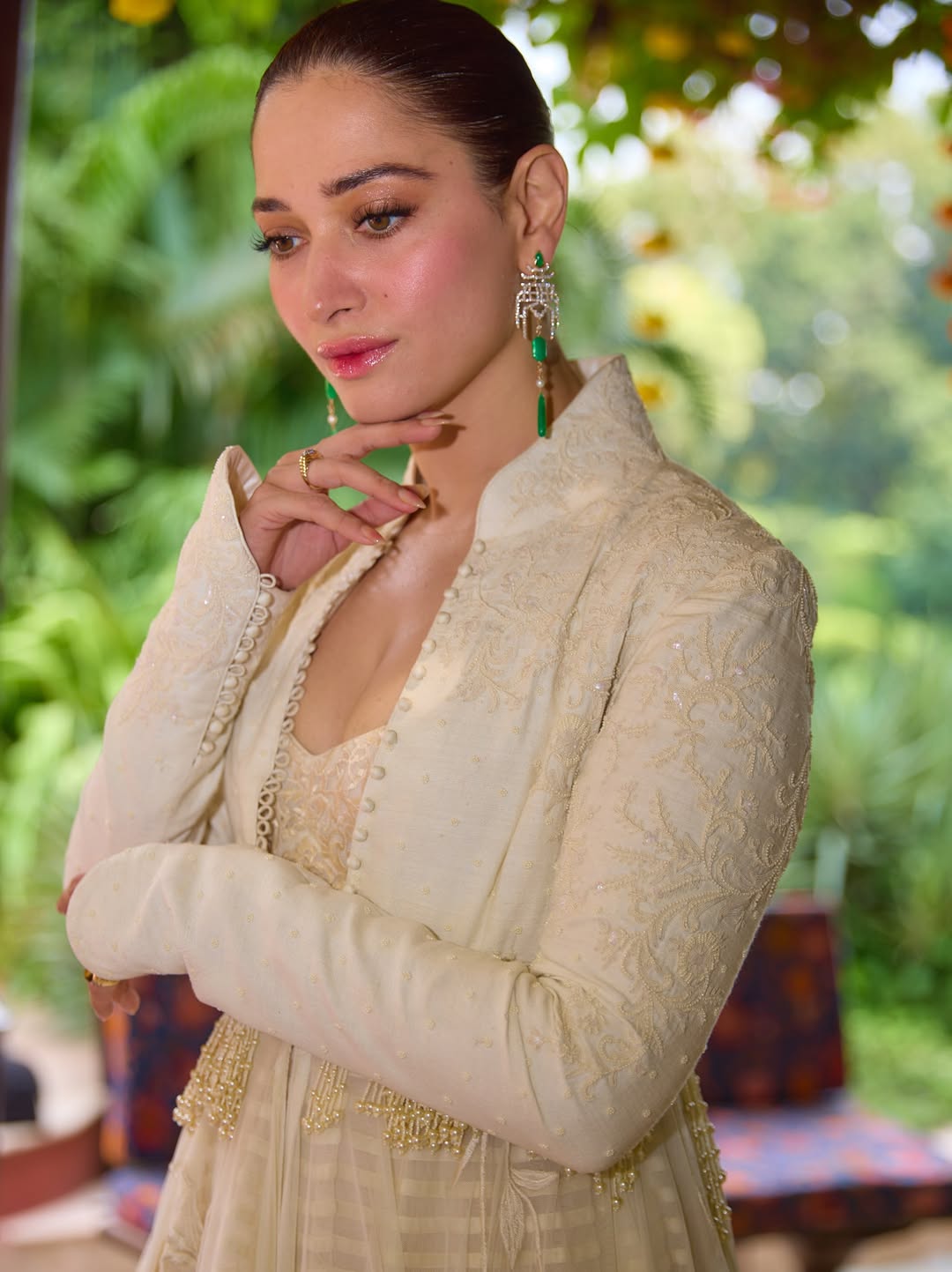 Tamannaah Bhatia Turns Heads in Gorgeous Ivory Festive Outfit