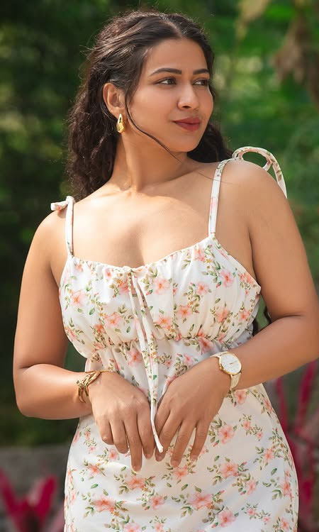 Inaya Sulthana Stuns in a Fresh White Floral Dress