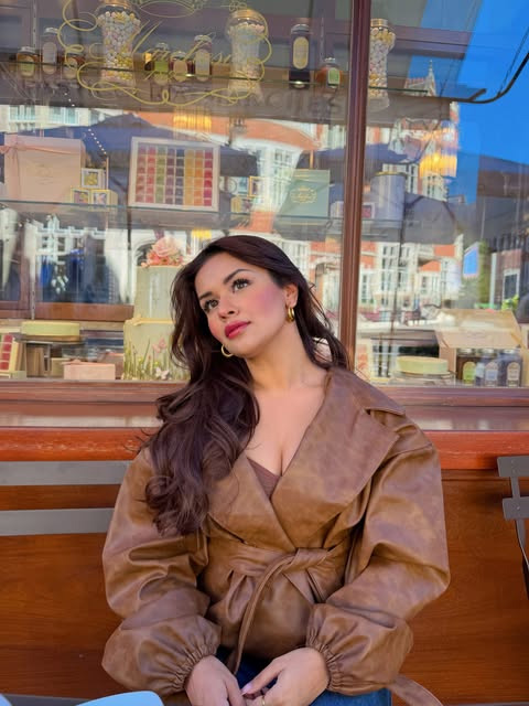 Avneet Kaur Turns Heads in a Chic Brown Leather Jacket in London