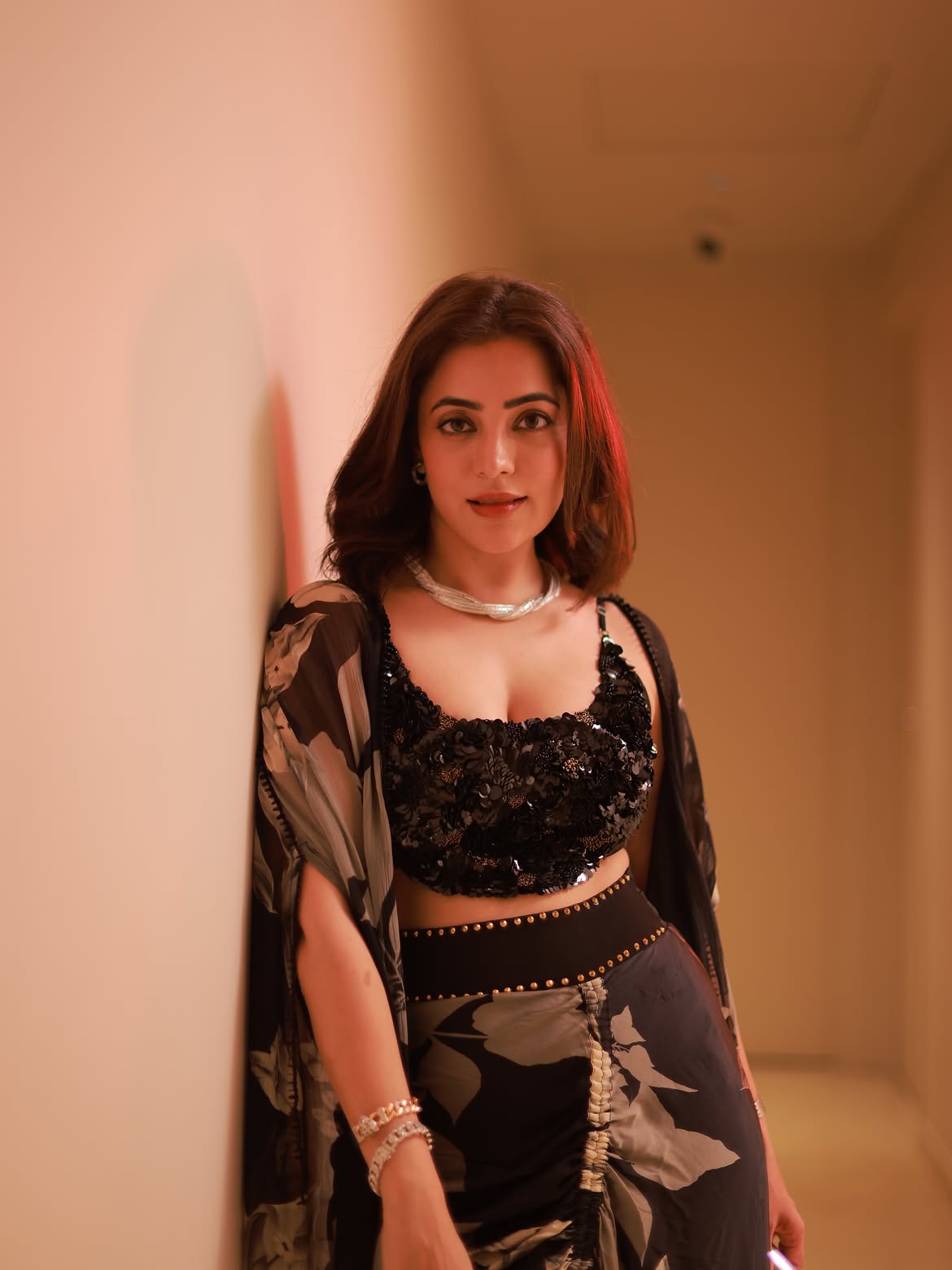 Nisha Aggarwal Turns Heads in a Stylish Draped Skirt and Cape