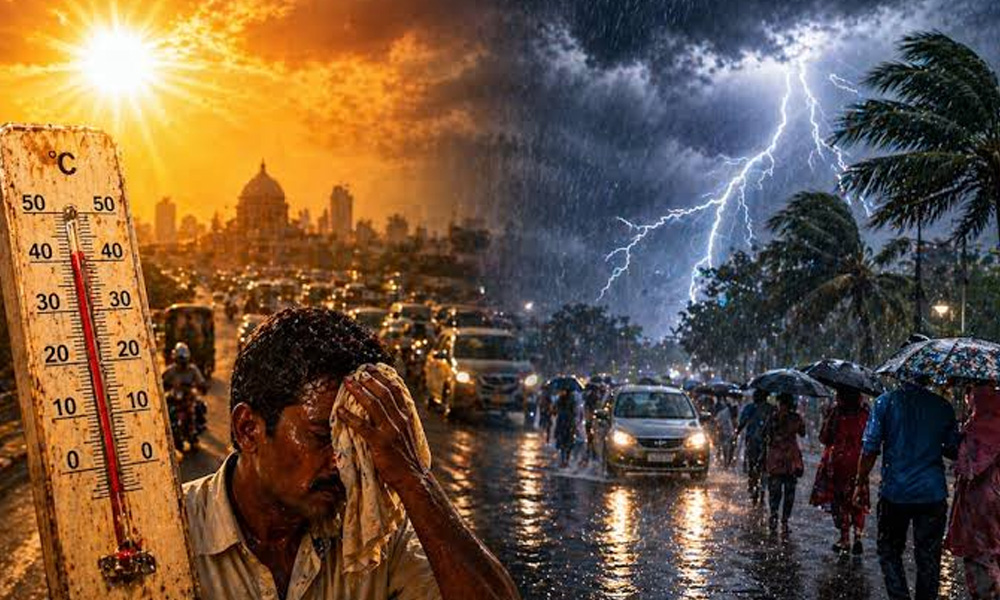 ఒకవైపు ఎర్రటి ఎండలు....మరోవైపు  భారీ పిడుగులు ..ఇదీ  భారతం !