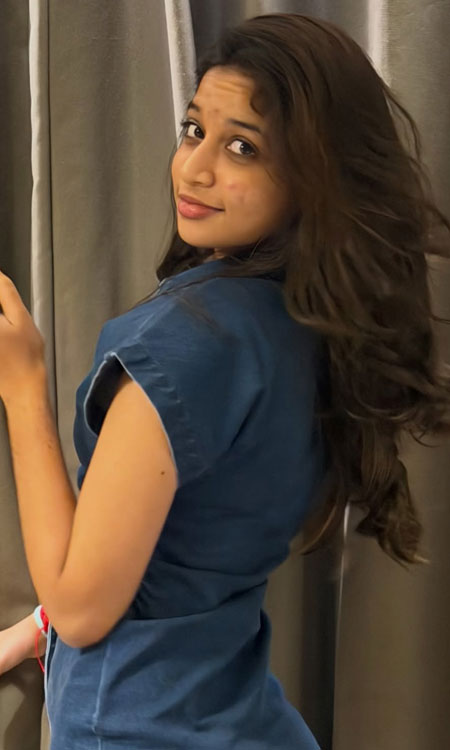 Sri Devi Stuns in a Playful Blue Shirt Look