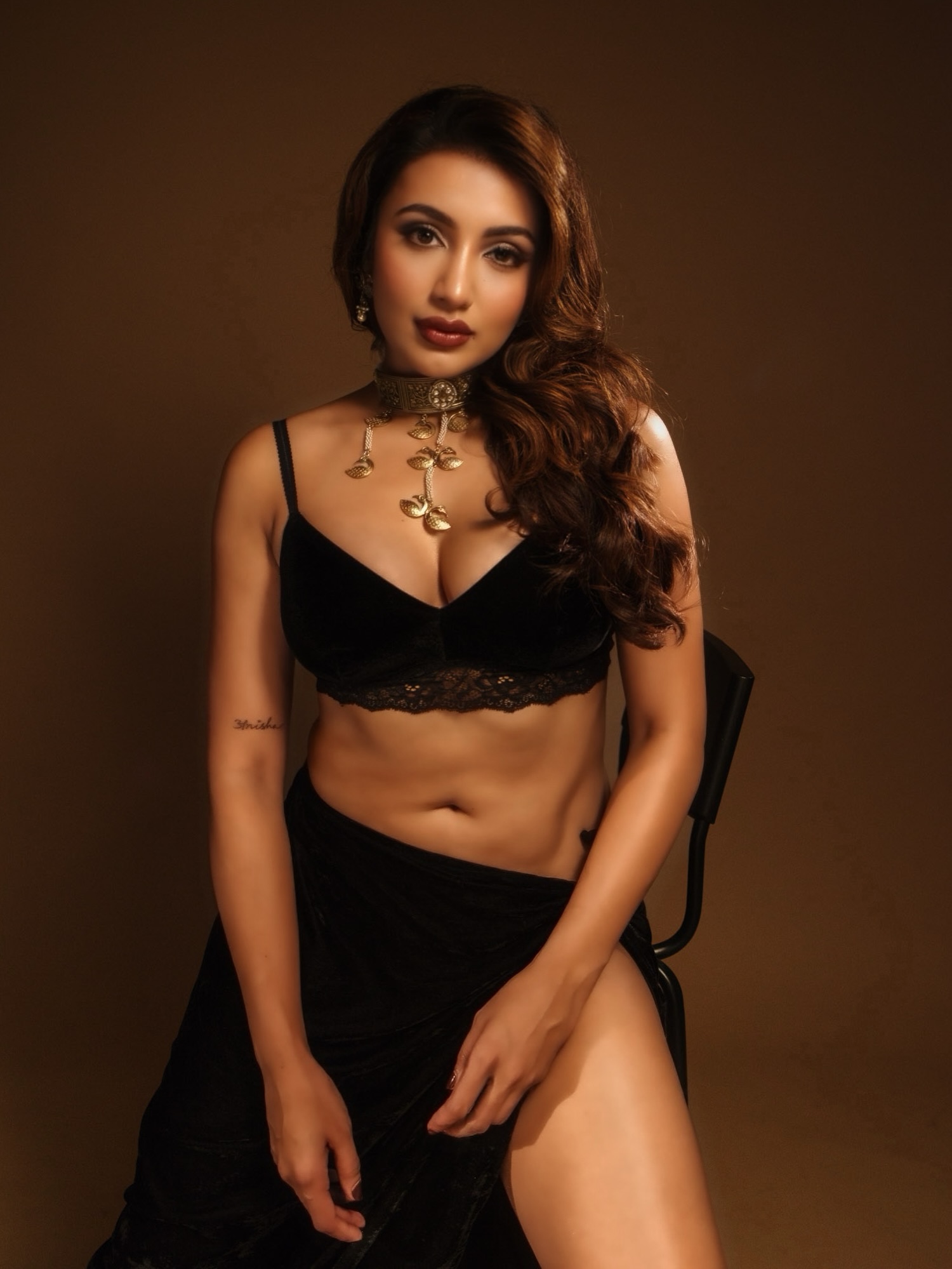 Tejaswi Madivada Stuns In A Striking Black Velvet Glam Look