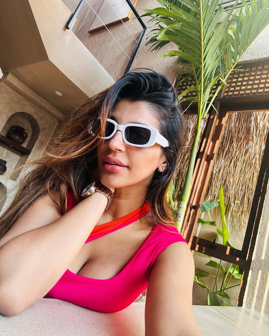 Yashika Aannand Turns Heads in a Stunning Pink and Orange Look