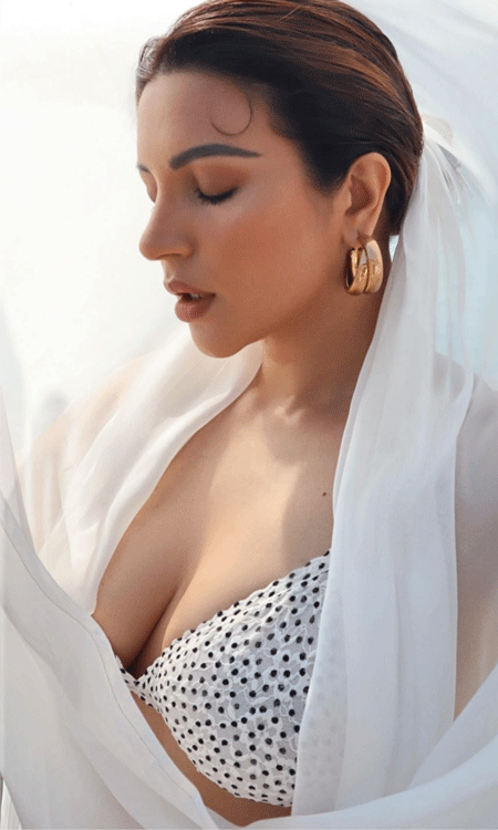 Shama Sikander Looks Radiant in a Dreamy White Draped Look