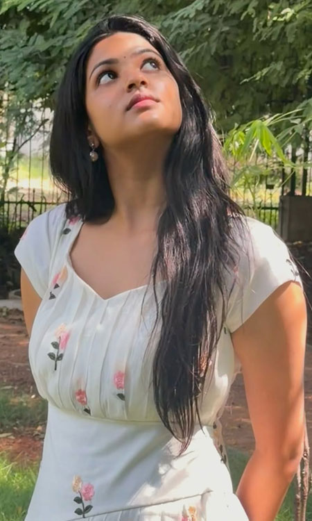 Divija Prabhakar Looks Adorable in a Pretty White Floral Dress