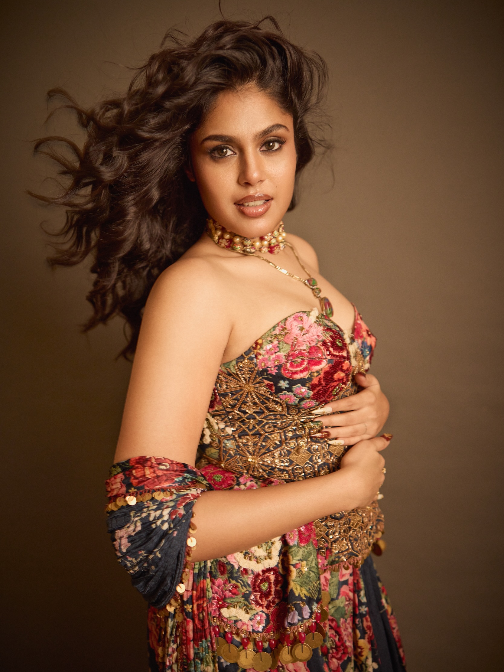 Faria Abdullah Stuns in a Regal Floral Corset Couture Look