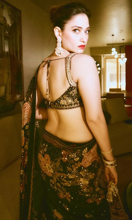 Tamannaah Bhatia Turns Heads in a Dazzling Black Sequined Outfit