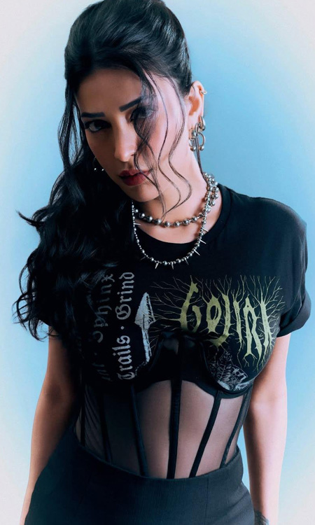 Shruti Haasan Turns Heads in a Striking Black Corset-Style Ensemble