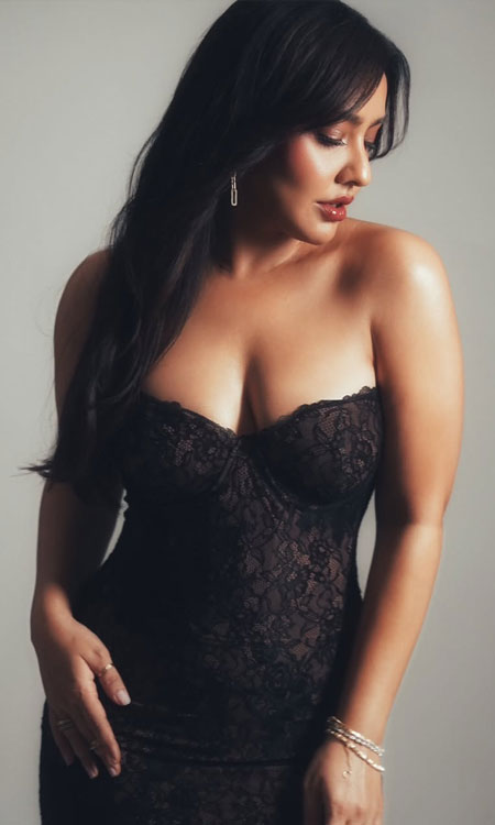 Neha Sharma Glamorous Black Corset Look