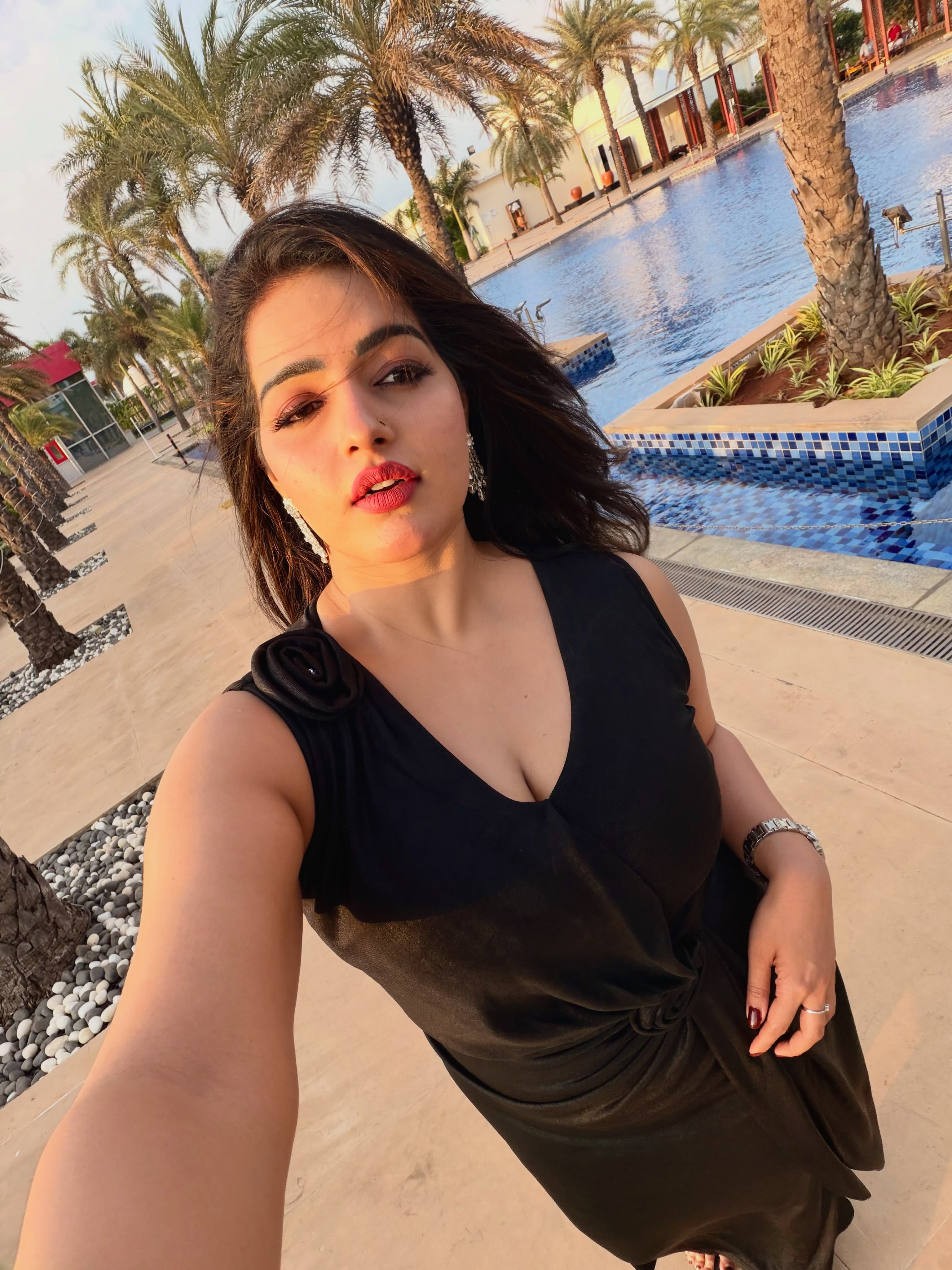 Malavika C Menon Poolside Selfie Wins Hearts