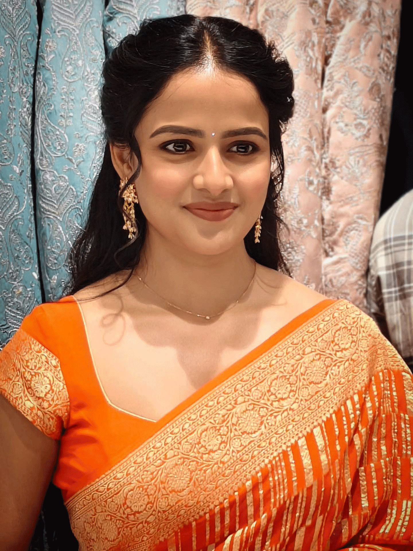 Vaishnavi Chaitanya Stuns in Traditional Orange Saree