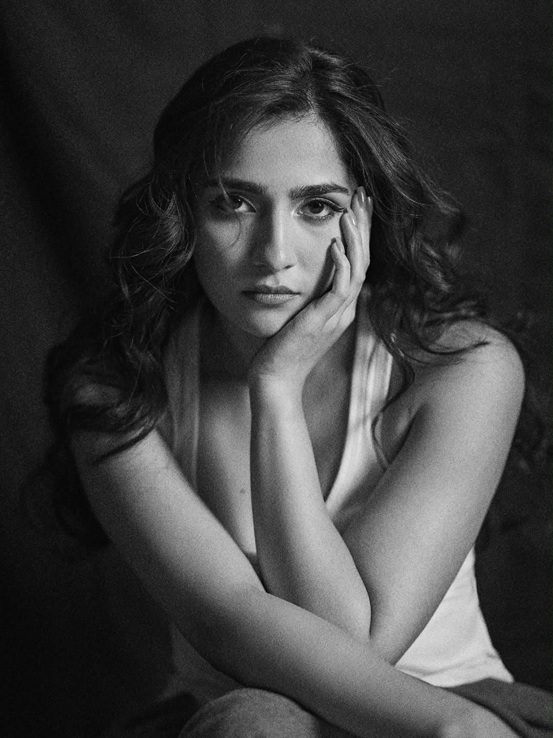 Rukmini Vasanth Stuns in an Elegant Black-and-White Portrait