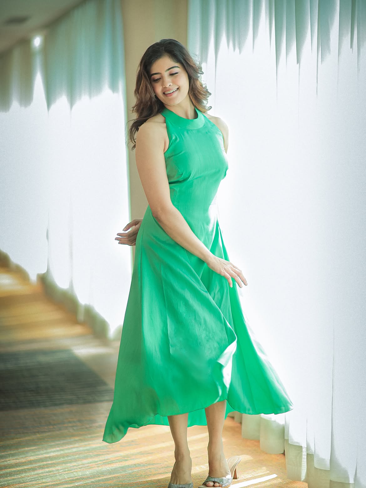 Amritha Aiyer Looks Elegant in a Stunning Emerald Green Dress