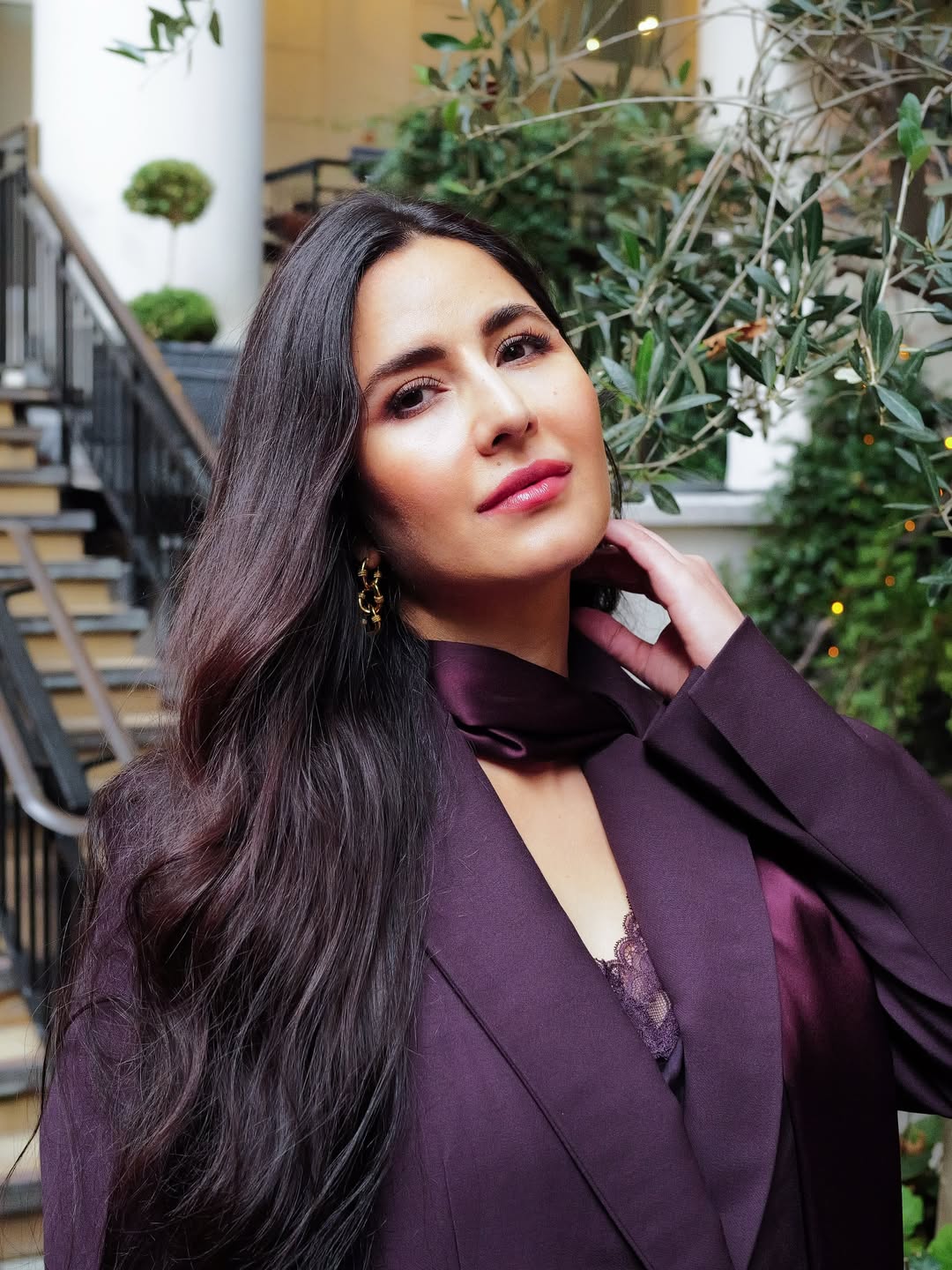 Katrina Kaif Flaunts Chic Mauve Outfit During UK Visit