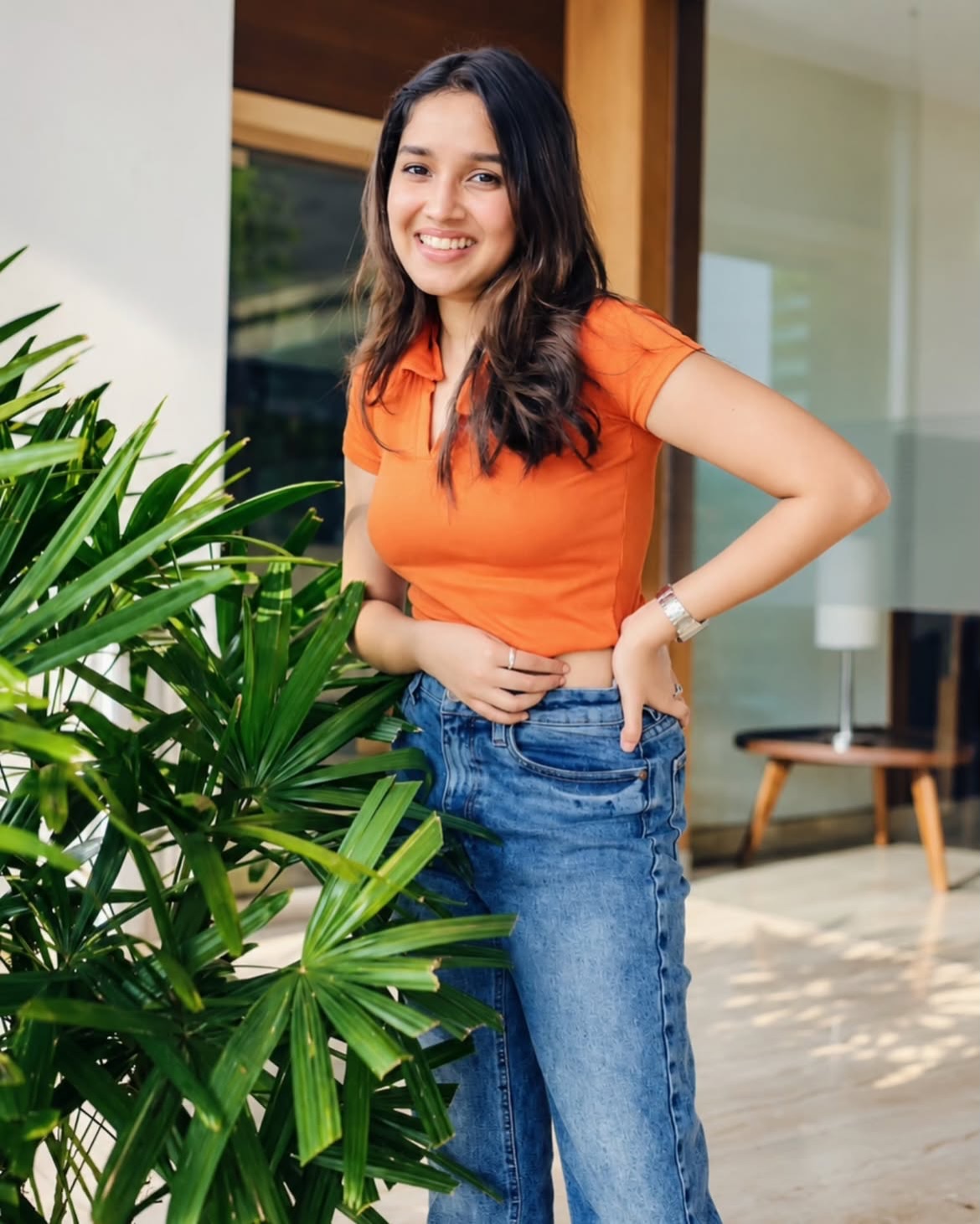 Anikha Surendran Looks Fresh and Stylish in an Orange Crop Top