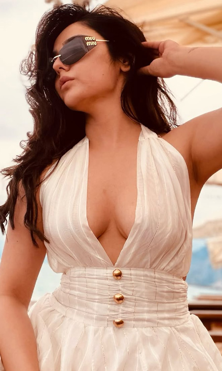 Sidhika Sharma Stuns in a Chic White Beach Dress