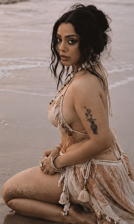 Deviyani Sharma Looks Radiant in Crochet Beachwear and Shell Jewellery