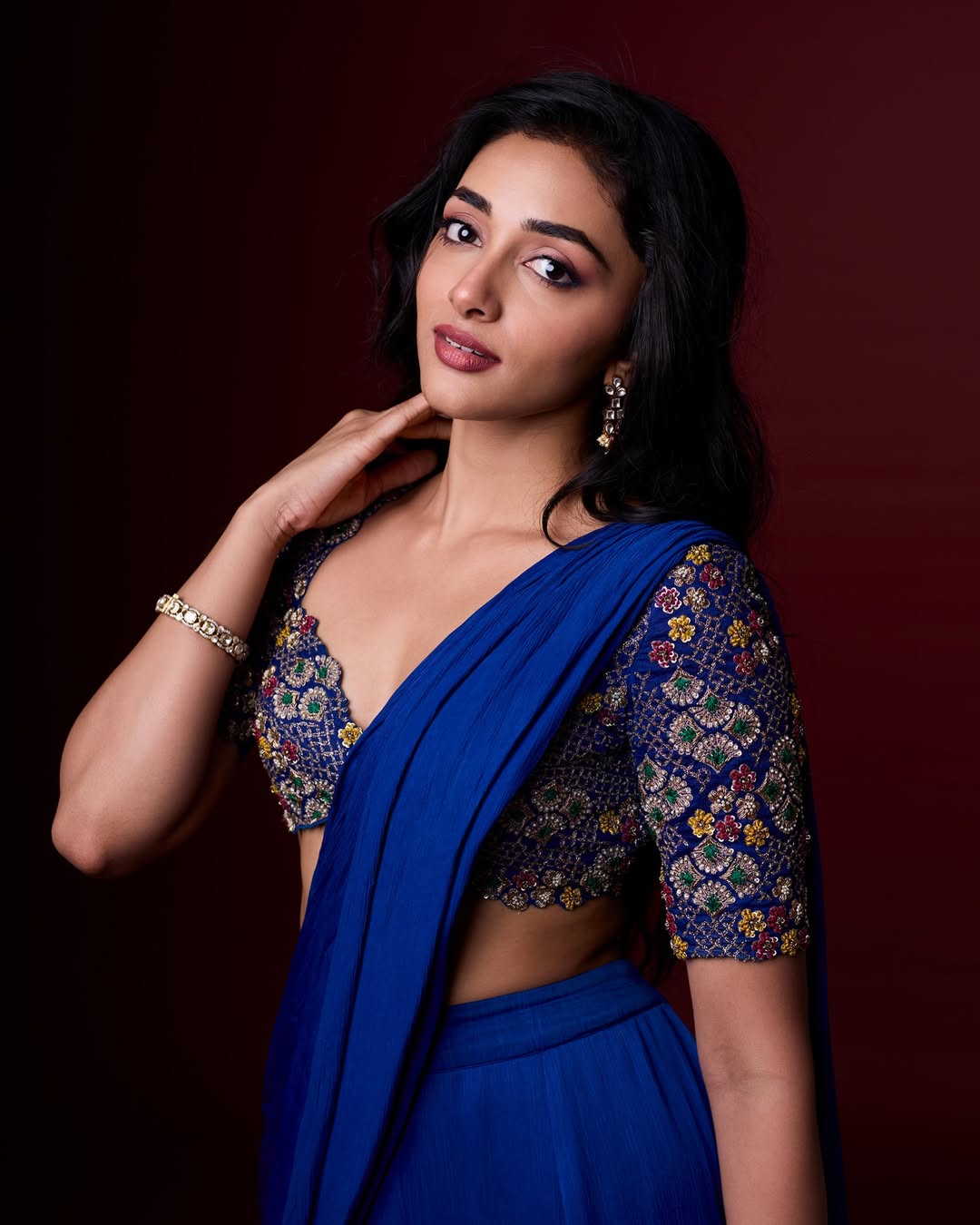 Preity Mukhundhan Looks Ethereal in Blue Lehenga and Designer Jewellery