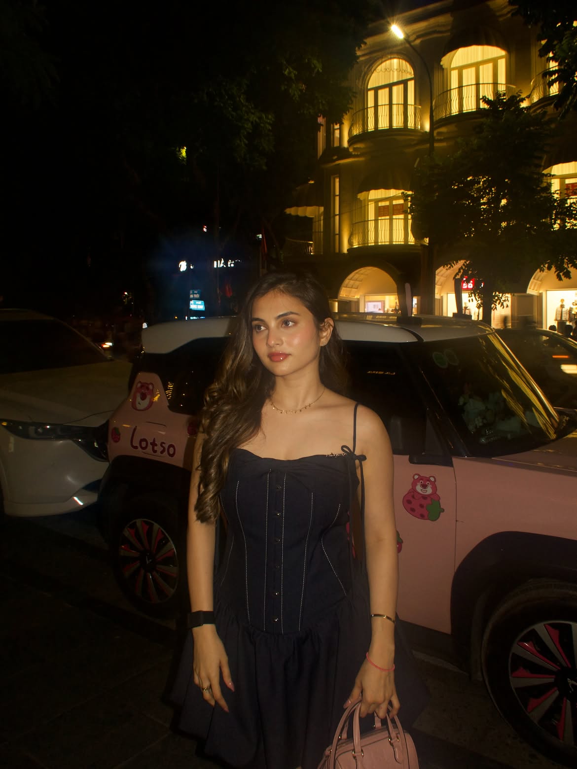 Ramya Pasupuleti Stuns in a Navy Blue Corset Dress in Vietnam