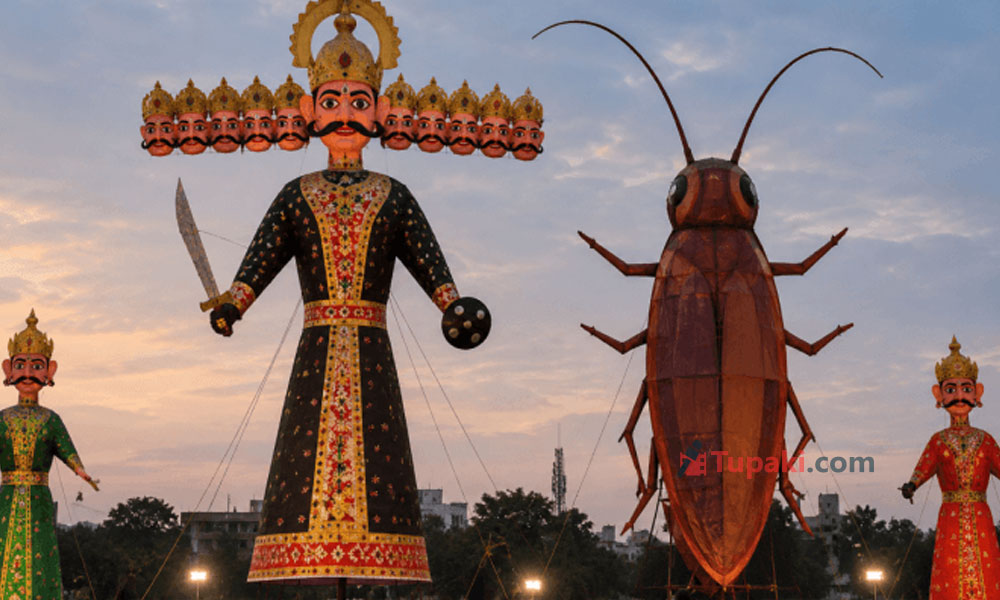 రావణుడితో పాటు 30 అడుగుల బొద్దింక దహనం.. సీజేపీకి గట్టి షాక్ ఇచ్చారు