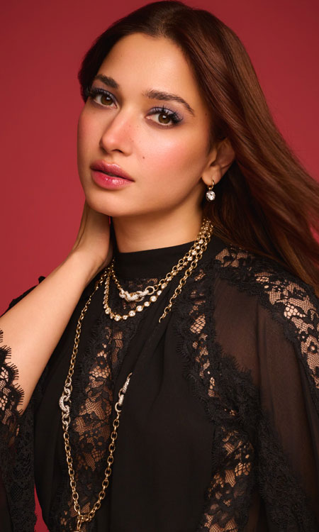 Tamannaah Bhatia Stuns in Black Lace Gown at ELIE SAAB x H&M Launch