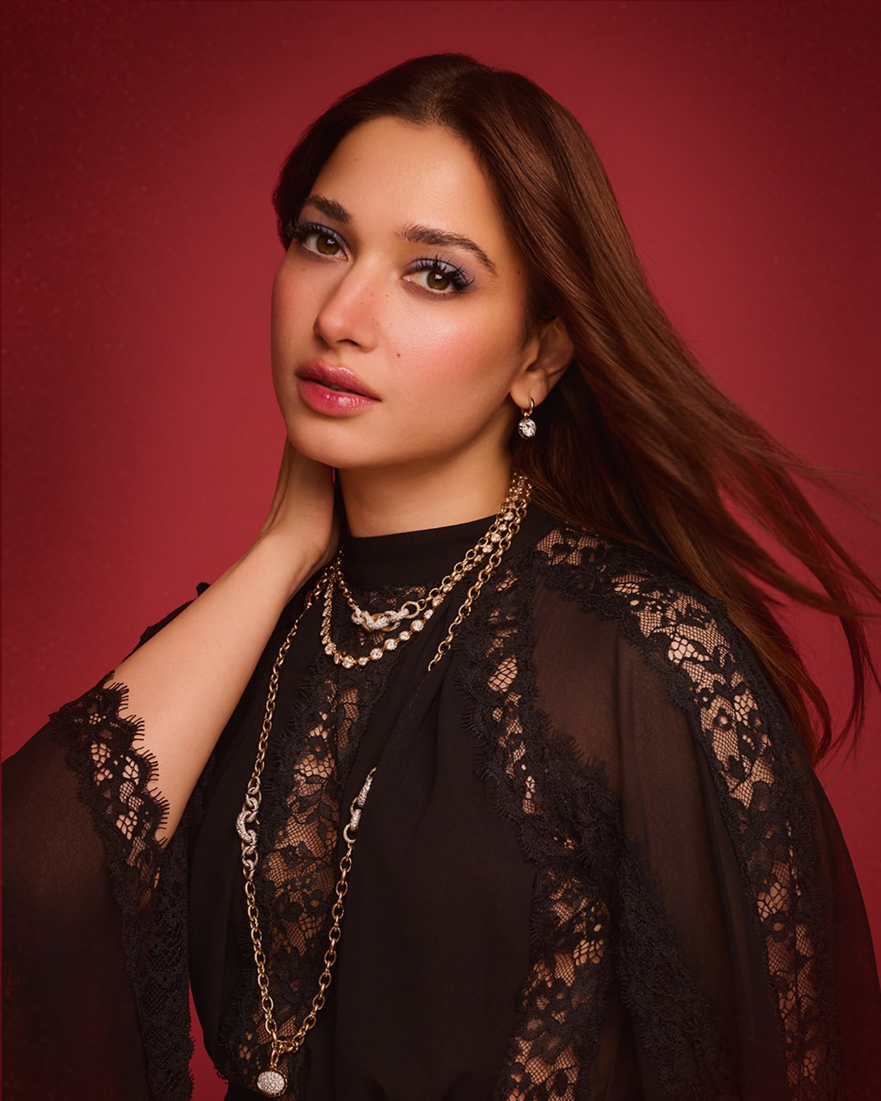 Tamannaah Bhatia Stuns in Black Lace Gown at ELIE SAAB x H&M Launch