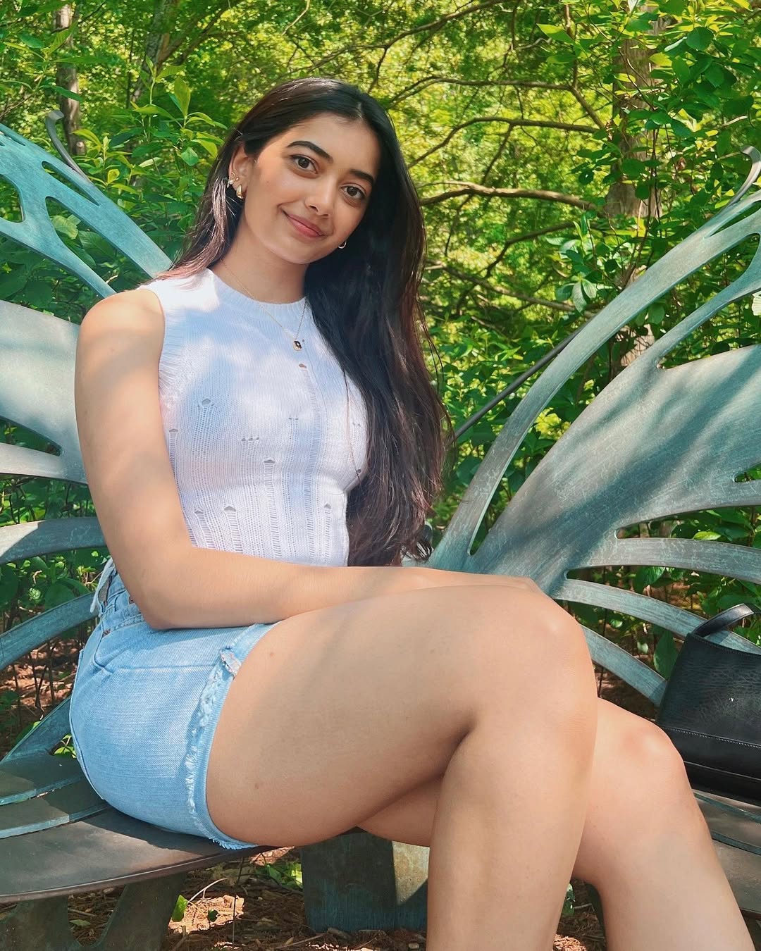 Preethi Pagadala Looks Charming in a Casual Purple Top and Denim Shorts