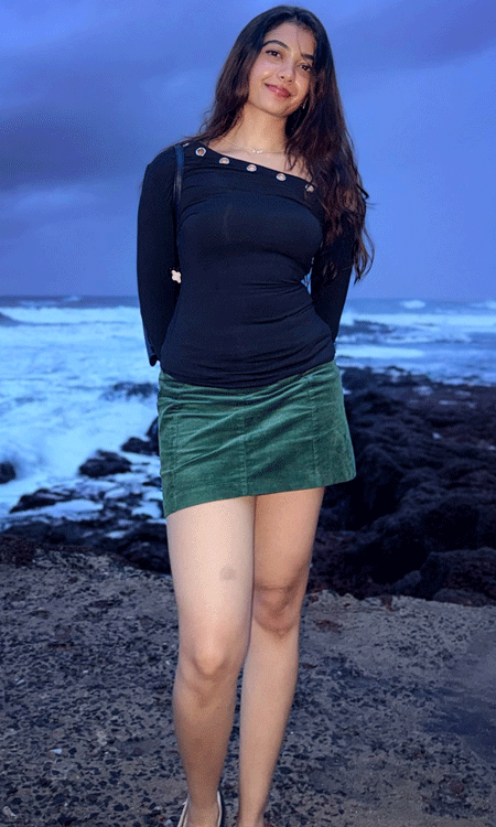 Preethi Pagadala Looks Charming in a Casual Purple Top and Denim Shorts