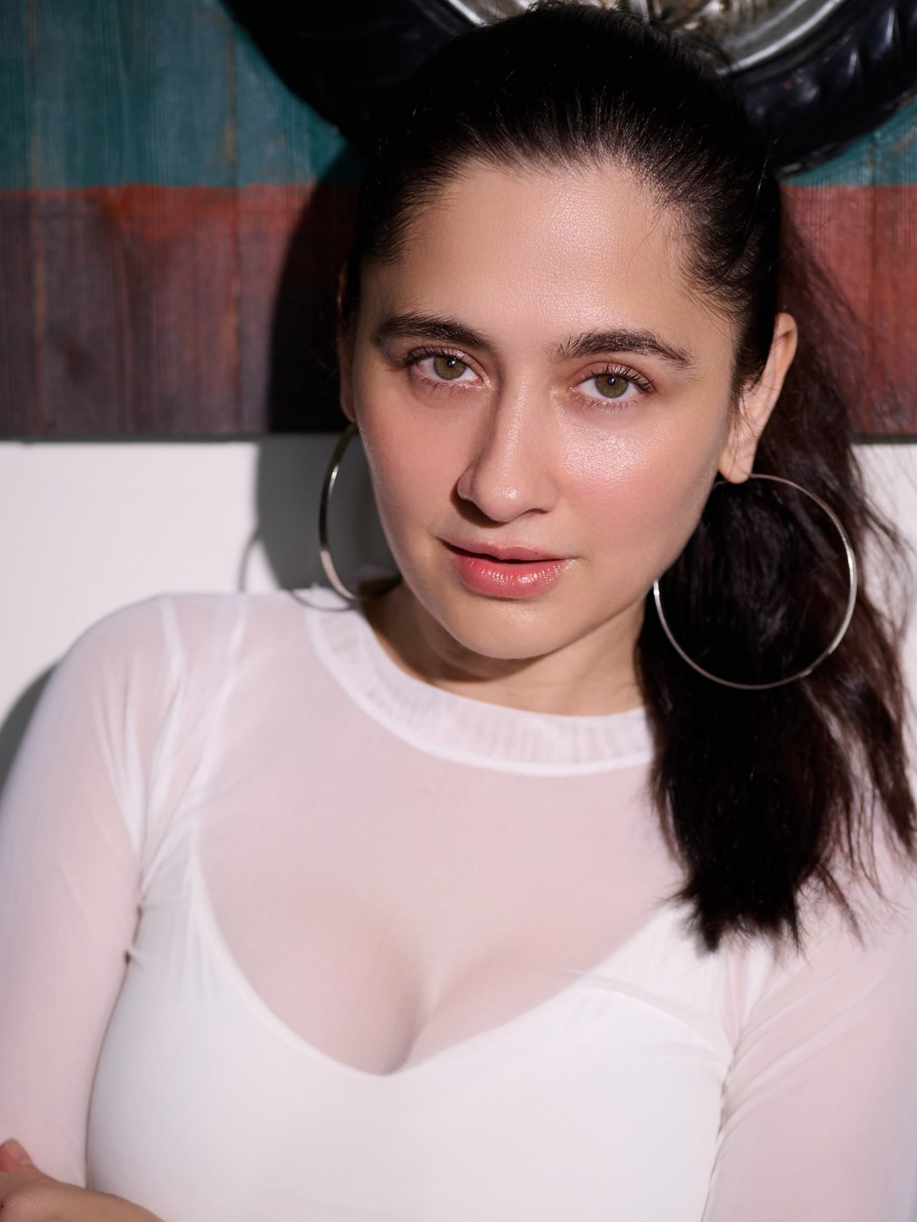 Sanjeeda Shaikh Stuns in a White Sheer Top