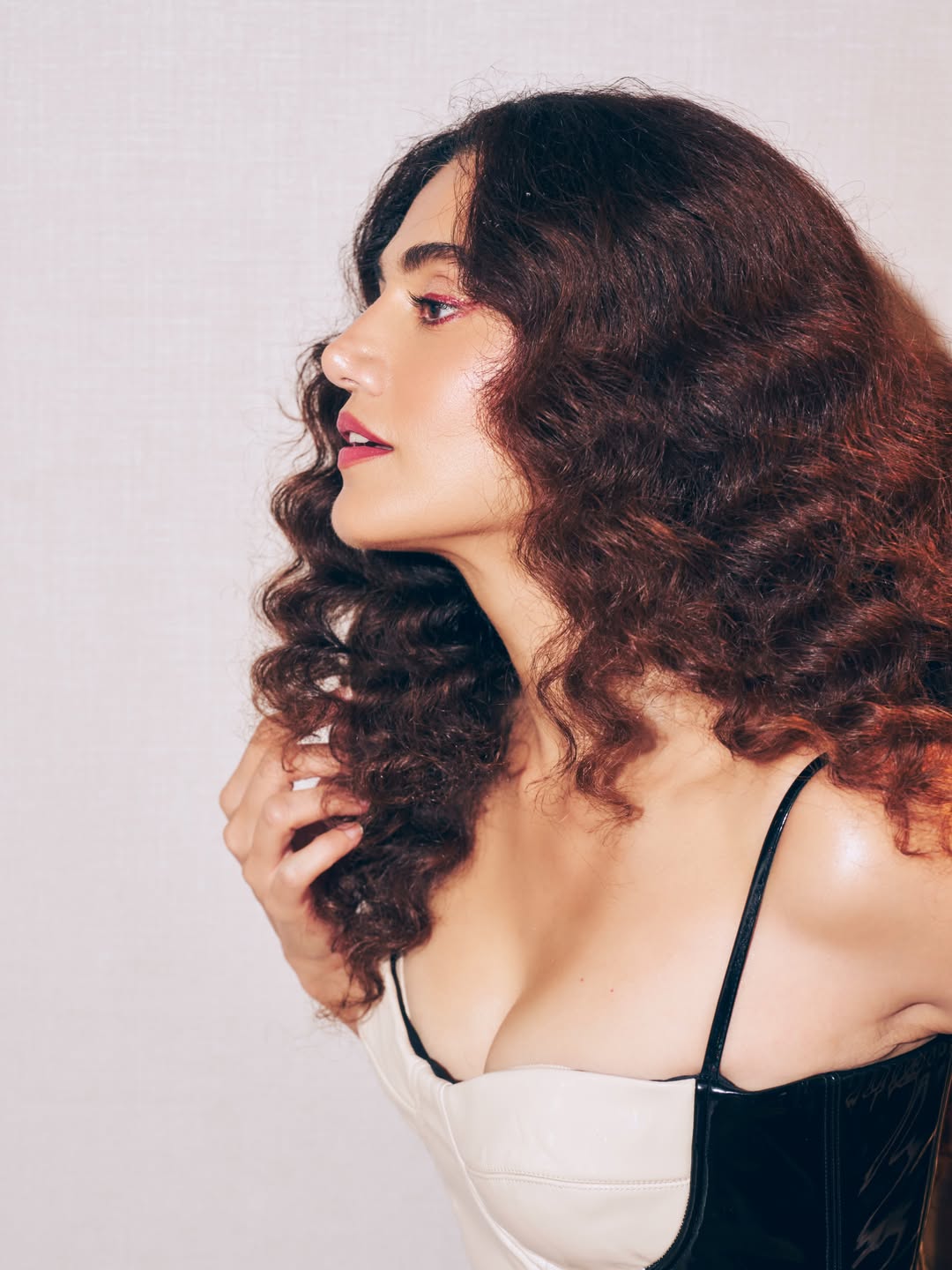 Taapsee Pannu Looks Chic in a Black and Cream Corset Outfit