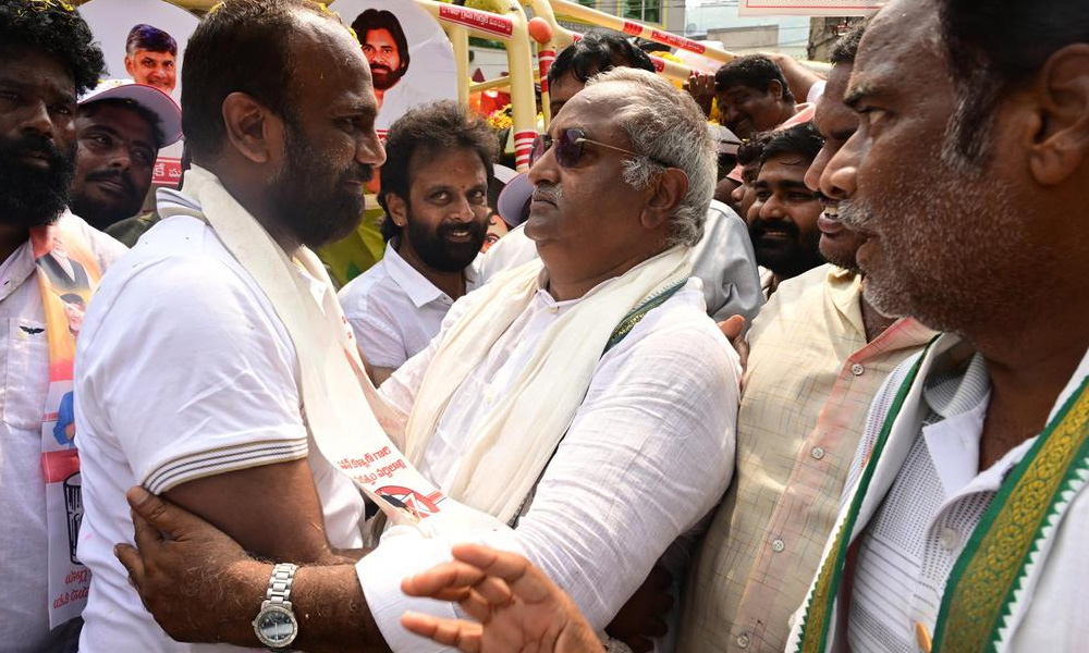 What A Sight: Fighting In Vijayawada Election But Hugging In Public!