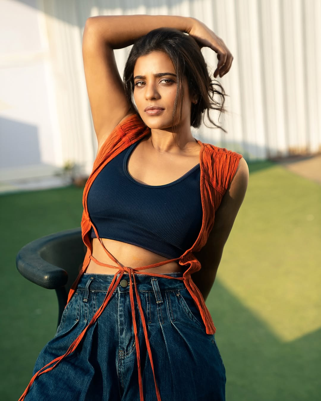 Aishwarya Rajesh Stuns in a Chic Denim and Crop Top Look