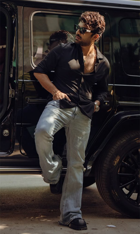 Vishwak Sen Rocks a Stylish Black Shirt and Denim Look