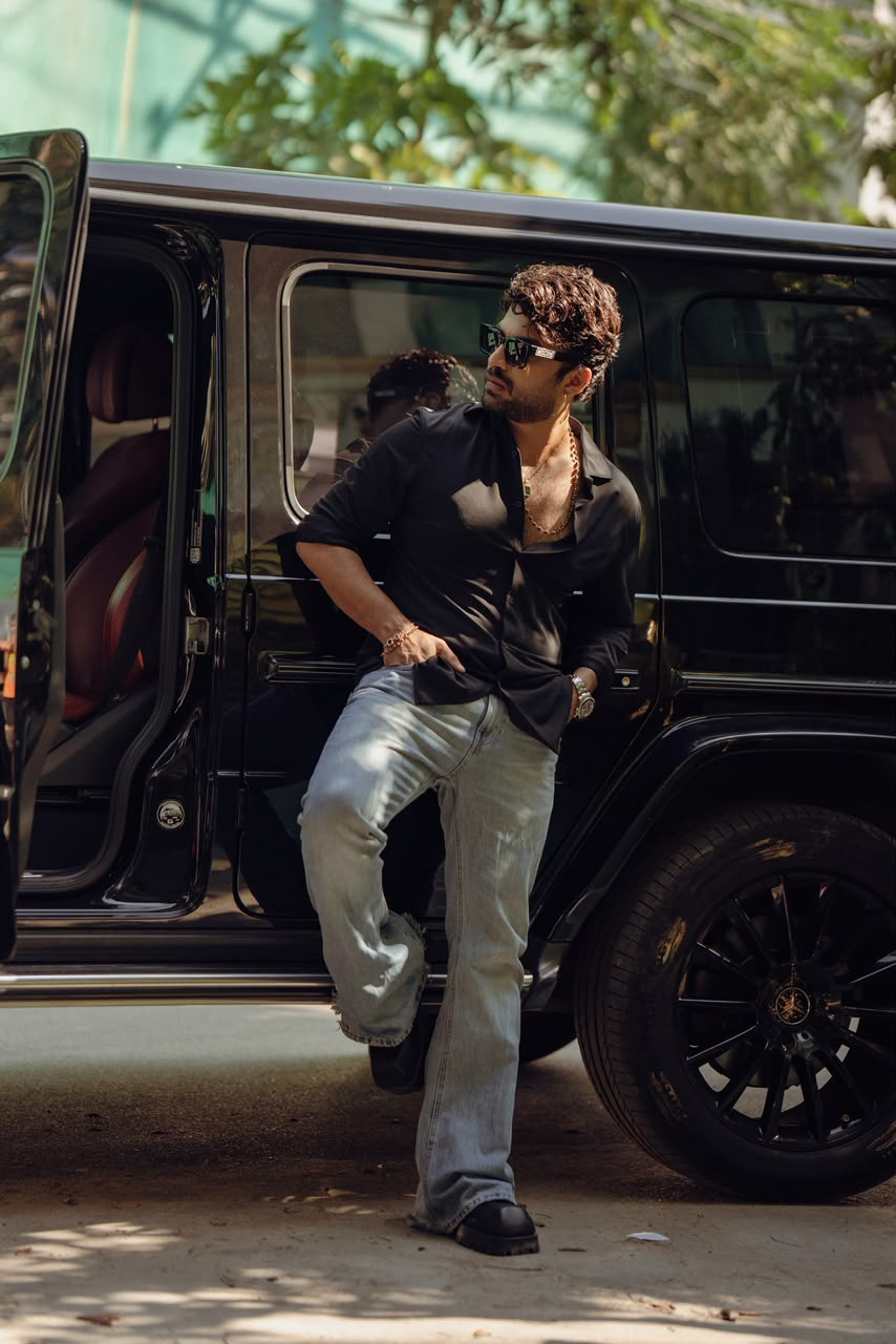Vishwak Sen Rocks a Stylish Black Shirt and Denim Look