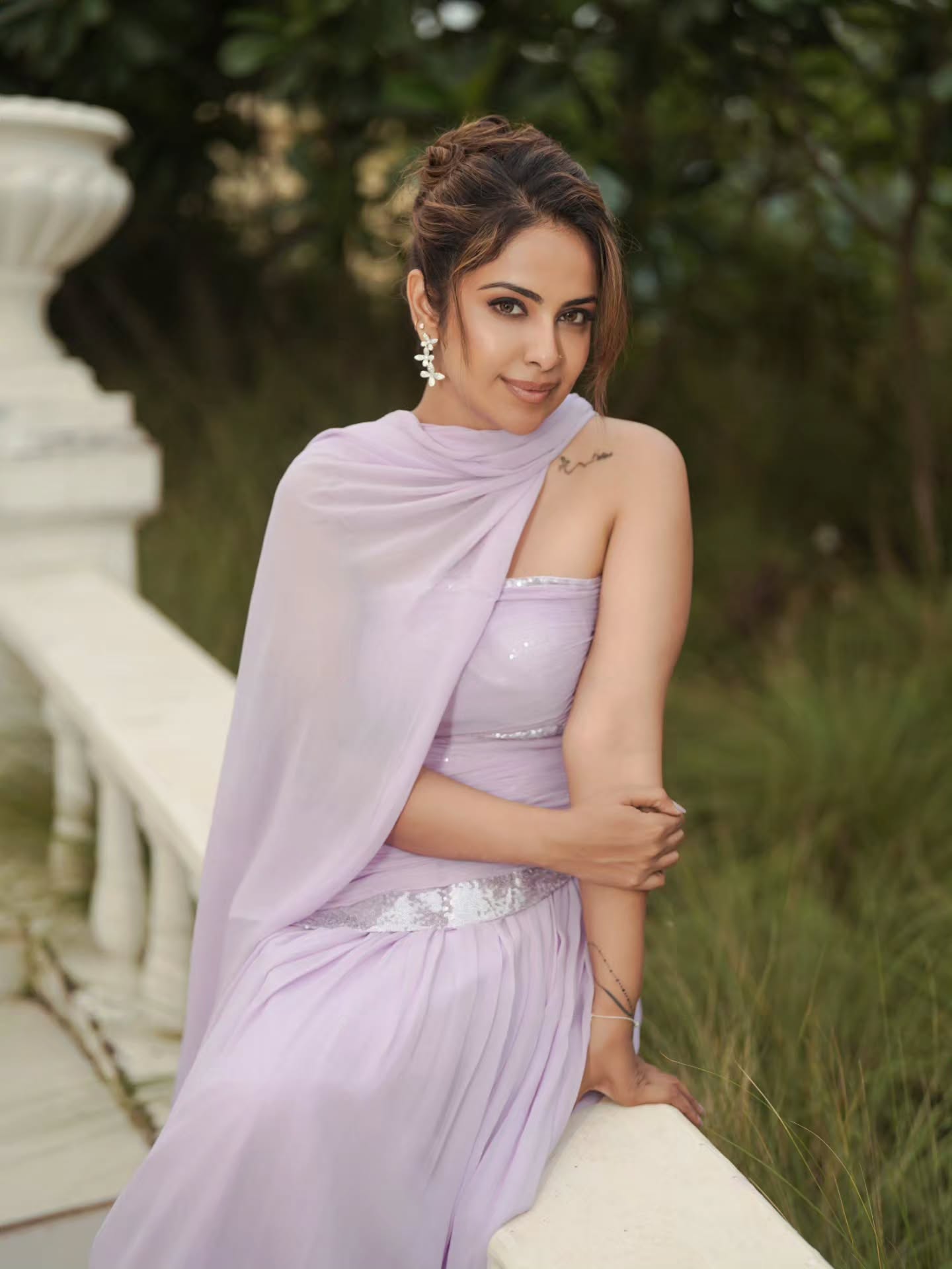 Avika Gor Looks Elegant in a Lavender Strapless Gown