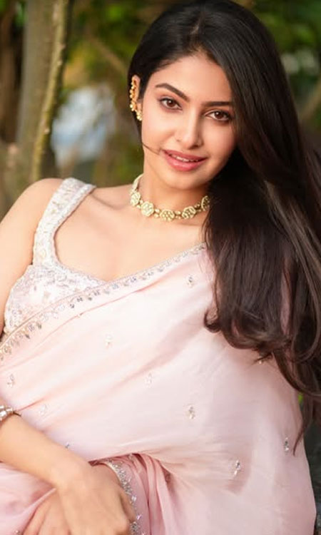 Manasa Varanasi Looks Elegant in a Light Pink Embroidered Saree