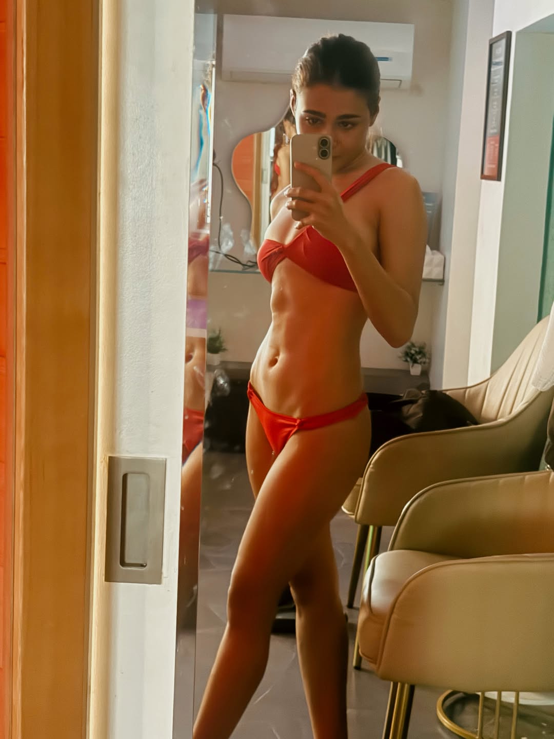 Shalini Pandey Flaunts Her Chic Style in a Bright Red Bikini