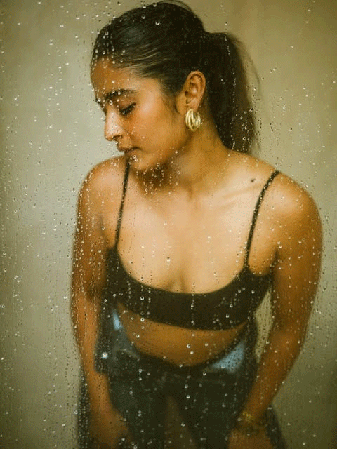 Chaithra J Achar Stuns in a Black Crop Top for an Artistic Photoshoot