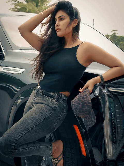 Divi Vadthya Flaunts Effortless Street Style in a Black Denim Look
