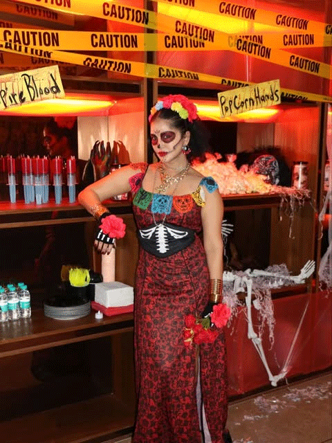 Sunny Leone Stuns in a Vibrant Sugar Skull Halloween Look