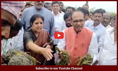 ముంపుకు గురైన పంట పొలాలను పరిశీలించి, రైతులతో అధికారితో, సమావేశం నిర్వహిస్తున్న కేంద్రమంత్రి శివరాజు