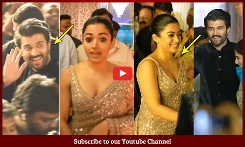 Vijay Deverakonda CUTE Reaction Towards Rashmika Mandanna @ Ashish & Advitha Wedding Reception