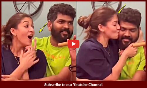 Nayanthara Kisses Her Husband Vignesh Shivan For Give Surprise From Flute Navin On Their Anniversary
