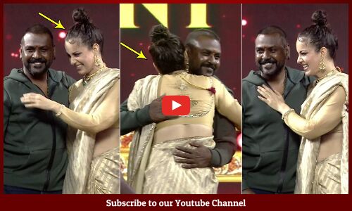 Kangana Ranaut Tight HUG TO Raghava Lawrence @ Chandramukhi 2 Pre Release Event | Tupaki